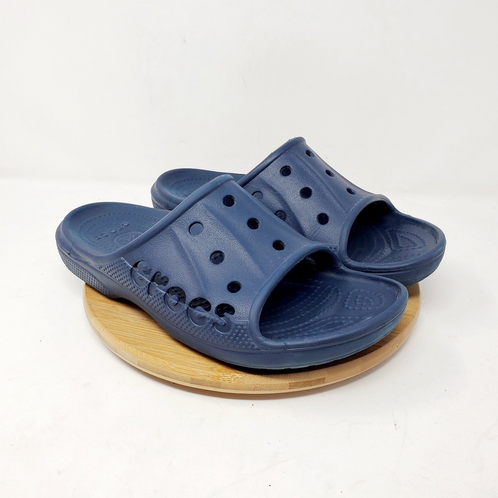 Crocs Baya‎ Slide Sandals Womens 9 Blue Slip On Shoes Pool Beach - Picture 5 of 12